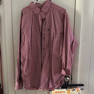 Ariat Men's Red Geometric Button Down Shirt